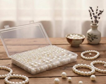 Ivory Pearl Beads Kit: Assorted Sizes beads for Jewelry Making Crafts.