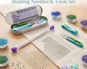 86Pcs Beading Needle Set with 6 Sizes Big Eye Needles for Jewelry Making