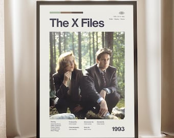 The X-Files Poster | Mulder and Scully Wall Art | I Want to Believe Print | Sci-Fi Mystery Decor | Paranormal Art | Gift for Cinephile | TV