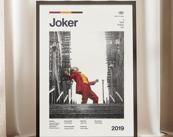 Joker Movie Poster | Joaquin Phoenix Wall Art | Todd Phillips Film Print | Psychological Drama Decor | Dark Aesthetic Art | Cinephile Gift