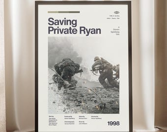 Saving Private Ryan Poster | Steven Spielberg Film Art | Tom Hanks Print | Classic War Movie Gift | Gift for Cinephile | Wall Decor