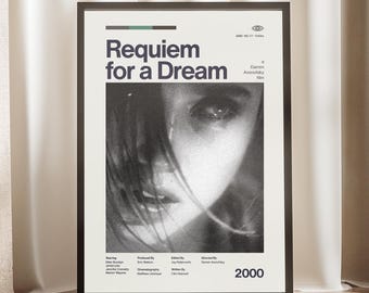 Requiem for a Dream Movie Poster | Darren Aronofsky Art | Jennifer Connelly Wall Decor | Jared Leto Film Print | Psychological Drama Gift