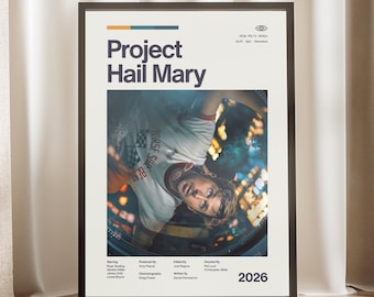 Project Hail Mary Movie Poster | Andy Weir Art | Ryan Gosling Print | Space Astronomy Decor | Sci-Fi Movie Art | Bedroom Wall Decor