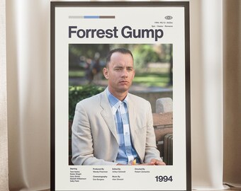 Forrest Gump Poster | Tom Hanks Wall Art | Robert Zemeckis Print | 90s Classic Movie Decor | Inspirational Film Gift | Minimalist Home Art
