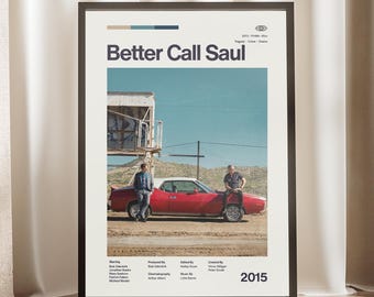 Better Call Saul Poster - Bob Odenkirk - Drama Movie Print - Midcentury Wall Art - Minimalist Decor