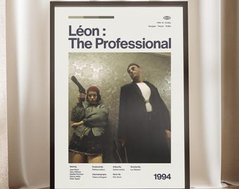 Leon The Professional Poster | Mathilda Natalie Portman Art | Luc Besson Film Print | 90s Retro Wall Decor | Cult Classic Gift | Cinephile