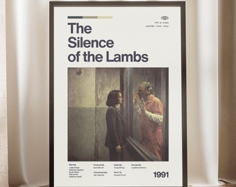 The Silence of the Lambs Poster | Hannibal Lecter Wall Art | Psychological Thriller Print | Horror Movie Decor | Classic 90s Film | Cult Art