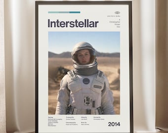 Interstellar Movie Poster | Christopher Nolan Film Art | Anne Hathaway | Gargantua Black Hole Print | Space Astronomy Decor | Sci-Fi Gift