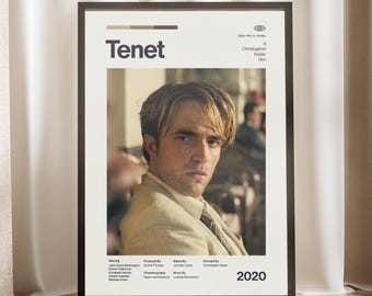 Tenet Movie Poster | Christopher Nolan Film | Sci-Fi Wall Art | Modern Home Decor | Minimalist Print | Gift for Cinephile | Action Movie Art