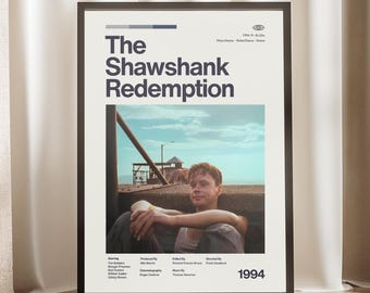 The Shawshank Redemption Poster | Stephen King Film | Morgan Freeman Print | Inspirational Wall Decor | Vintage Movie Art | Cinephile Gift
