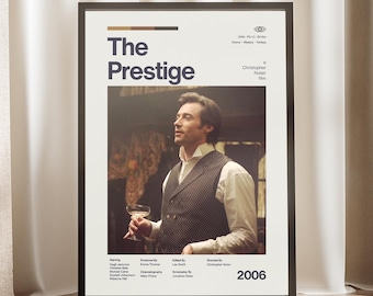 The Prestige Movie Poster | Christopher Nolan Film Art | Christian Bale Print | Hugh Jackman Decor | Film Wall Art | Gift for Cinephile