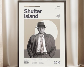 Shutter Island Poster | Leonardo DiCaprio Wall Art | Martin Scorsese Print | Psychological Thriller Decor | Mystery Movie Gift | Film Art