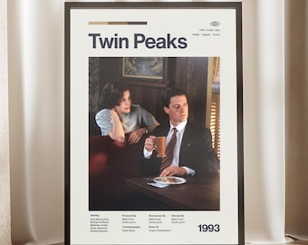 Twin Peaks Movie Poster | David Lynch Art Print | Dale Cooper Wall Decor | 90s Mystery TV Show Gift | Surrealist Home Decor | Retro Wall Art