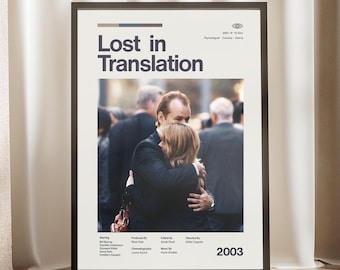 Lost in Translation Poster | Scarlett Johansson Decor | Minimalist Film Print | Bill Murray Art | Cult Movie Poster | Gift for Cinephile