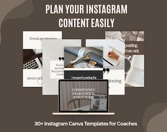Instagram-canvasjablonen voor coaches – 30+ contentkit voor posts en carrousels | Instagram-pakket