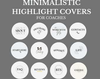 Instagram Highlight Templates for Coaches | Minimal Highlights Canva Templates | Clean & Cohesive Profile Design
