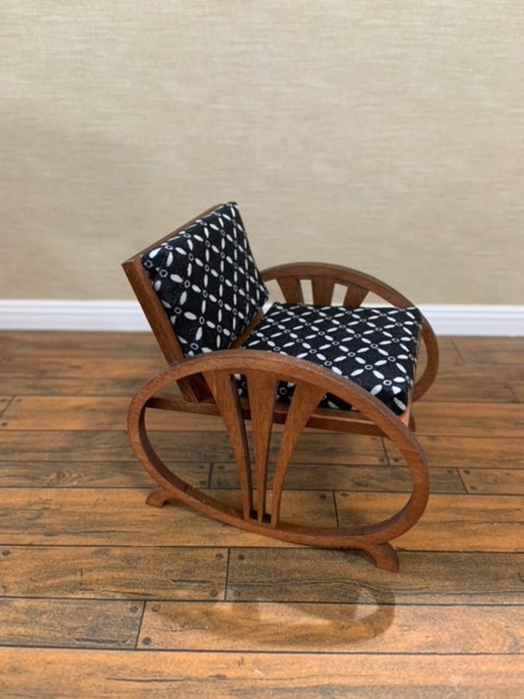 Art Deco Wooden Chair Walnut Stain - Etsy