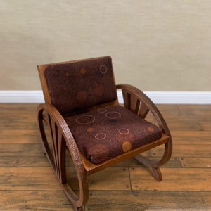 1/12 scale Art Deco wooden chair dollhouse furniture