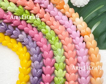 13×14mmColorful Puffy Hawaiian Pakalana Flower Beads,WATERPROOF&Resin Coral Pakalana Flower,Hawaiian Lei,Purse/CarLei Making,Lei Supplies