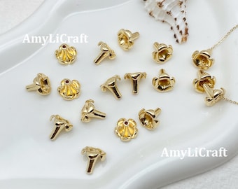 10×11mm Gold Zinc Alloy Puakenikeni Beads,Hawaiian Flower Beads for Jewelry Making, Necklace/Earring Making,DIY Craft Supplies