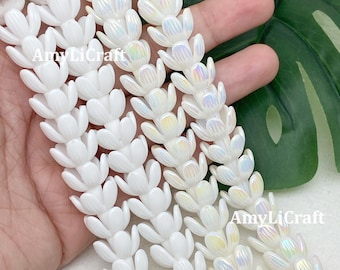 14×15mmWhite Half Bloom Pikake Flower Beads,Blooming Pikake,Hawaiian Flower,Waterproof Pikake,Purse/Necklace/Car Lei Making,Craft Supplies