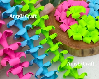 30×17mmLarge Polymer Clay Puakenikeni Beads,BlueGreenPink Puakenikeni Flower,Short Stem Hawaiian Puakenikeni,WATERPROOF,Bag Car Lei Supplies