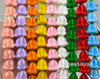 15×15mmPolymer Clay Crown Flower Beads,Pink White Fuchsia Yellow Blue Purple Green,Hawaiian Puakalaunu, Purse/Car Lei Supplies