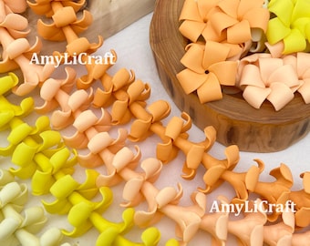 30×17mm Large Polymer Clay Puakenikeni Beads,Orange YellowPuakenikeni Flower,Short Stem Hawaiian Puakenikeni,WATERPROOF,Bag Car Lei Supplies