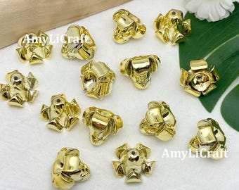 17×14mmGold Plated Lightweight Puakenikeni Flower Beads,Non-Fading Hawaiian Flower,Waterproof Resin Coral,Jewelry Making,CarLei,Earrings DIY