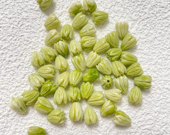 Groene pikakekralen, jasmijnbloem voor het maken van sieraden, losse hars koraal groothandel kralen, DIY armband ketting ambachtelijke benodigdheden，7 x 8 mm