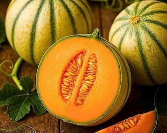 50 semillas de melón Charentais: semillas de melón cantalupo francés tradicional