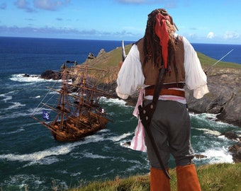 Jack Sparrow costume  PANTS only (not included-tricorn, wig, belts, boots, compass, trinkets, shirt, pants, vest, frock Coat)
