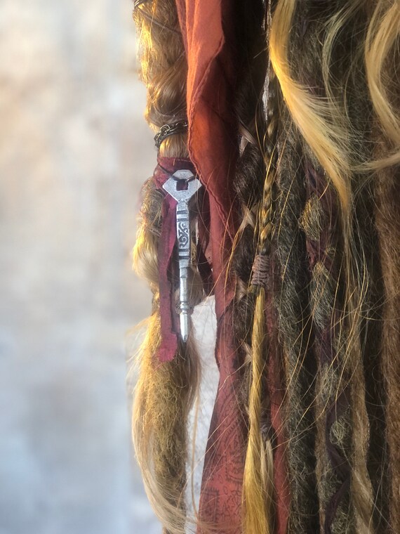 Captain Jack Sparrow Ethiopian Cross Metal Wig Accessory for Rear