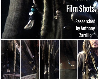 Authentic Captain Jack Sparrow African Trade Beads Real Buffalo Tooth Dangle for Wig Hand Made Costume Pirates Caribbean Dmtnt