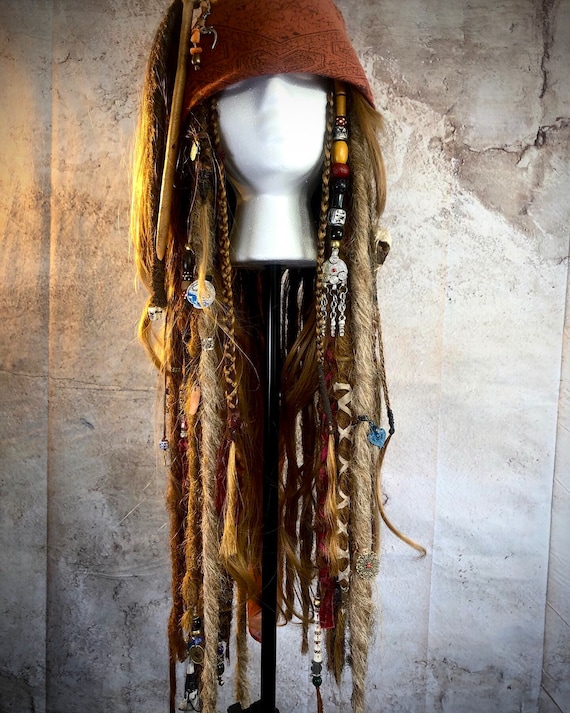Caribbean Pirate Jack Sparrow Brown Wig with Bandana Caribbean Pirate Jack Sparrow Brown Wig with Bandana