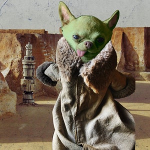 Dog Puppy Clothes Robe Inspired by Yoda Fan Made & Hand Made Costume Clothes High Quality Baby Style image 7