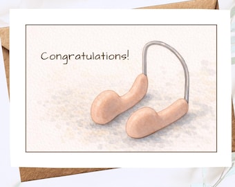 Artistic Swimming Congratulations Card, Synchronized Swimmer Humor (Digital Download)
