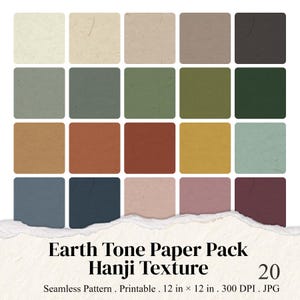 Pacote de Papel Digital com Textura Hanji em Tons Terrosos (Padrão Sem Emendas)