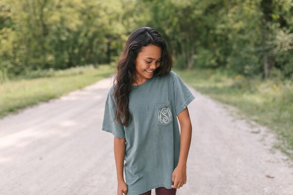 Comfort Colors Tee Monogram Pocket 
