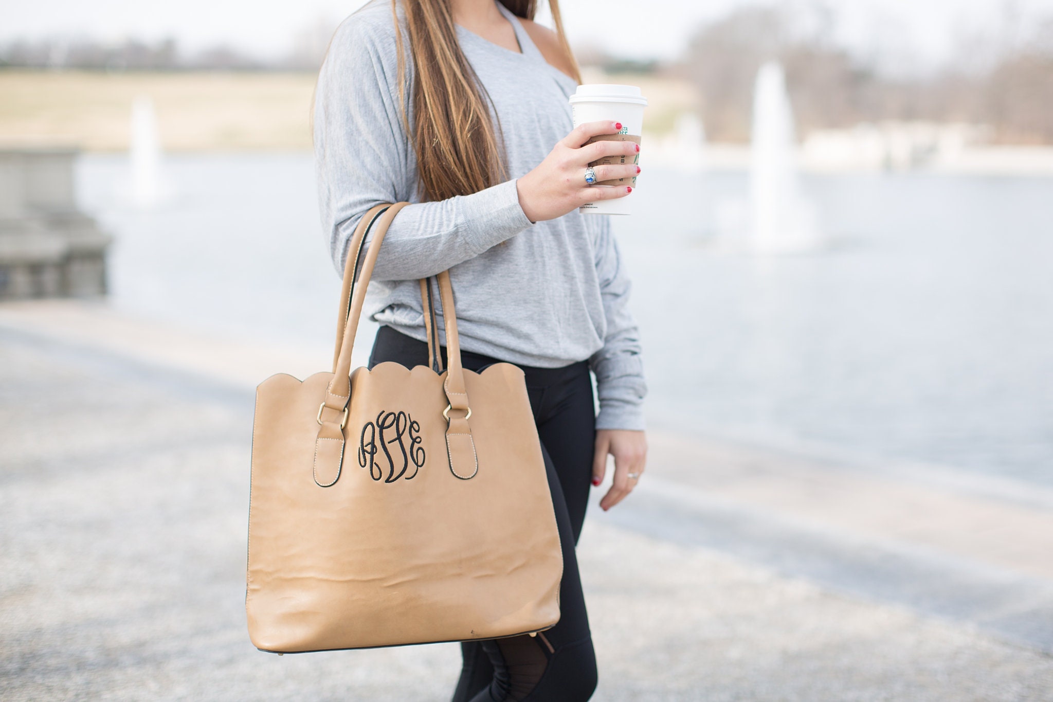 scallop tote bag