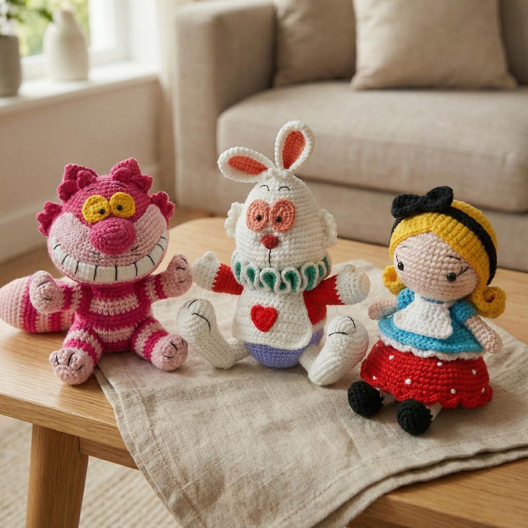 Wonderland Crochet Trio Pattern, Storybook Amigurumi Character Set PDF ...