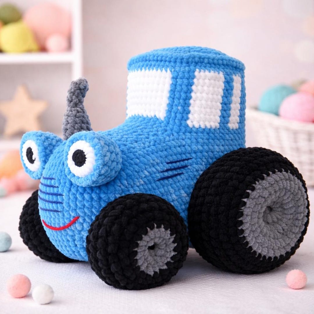 Crochet Tractor Pattern, Amigurumi Tractor PDF, Plush Farm Vehicle Toy ...