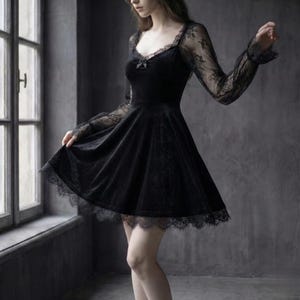 black witch dress short Short Black Witch Dress Fancy Dress Costume Ladies Medium - UK 12-14