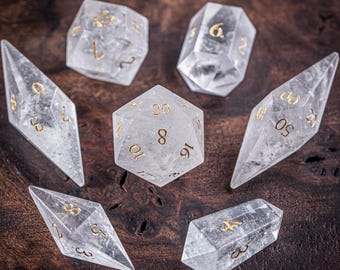 Zestaw kostek Crystal Prism z kamieniami szlachetnymi - przezroczysty kwarc