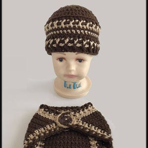 Crocheted Newborn Beanie and Diaper Cover ! -  Ready to Ship!