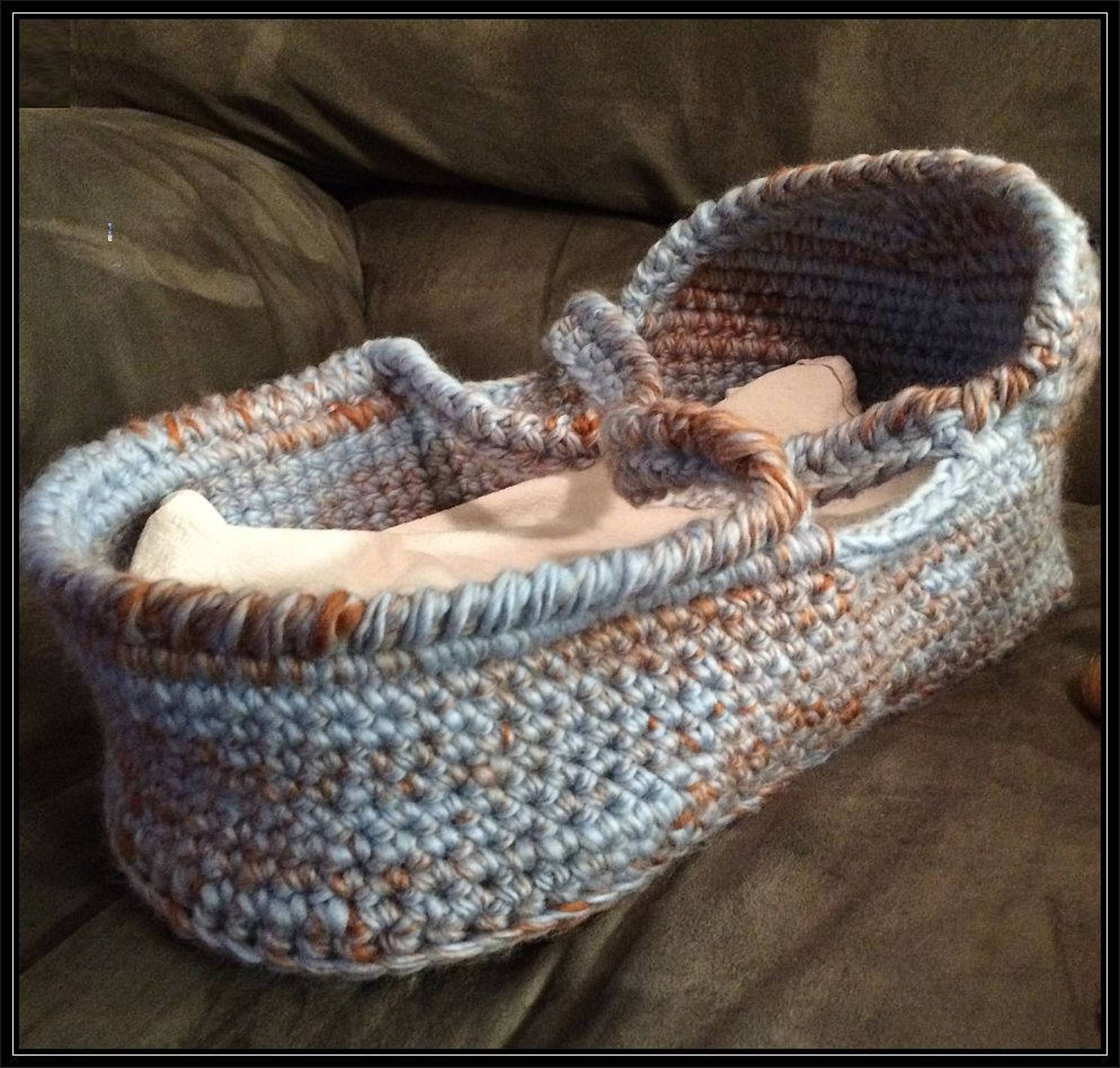 Crocheted Toy Doll Moses Basket Pattern Etsy