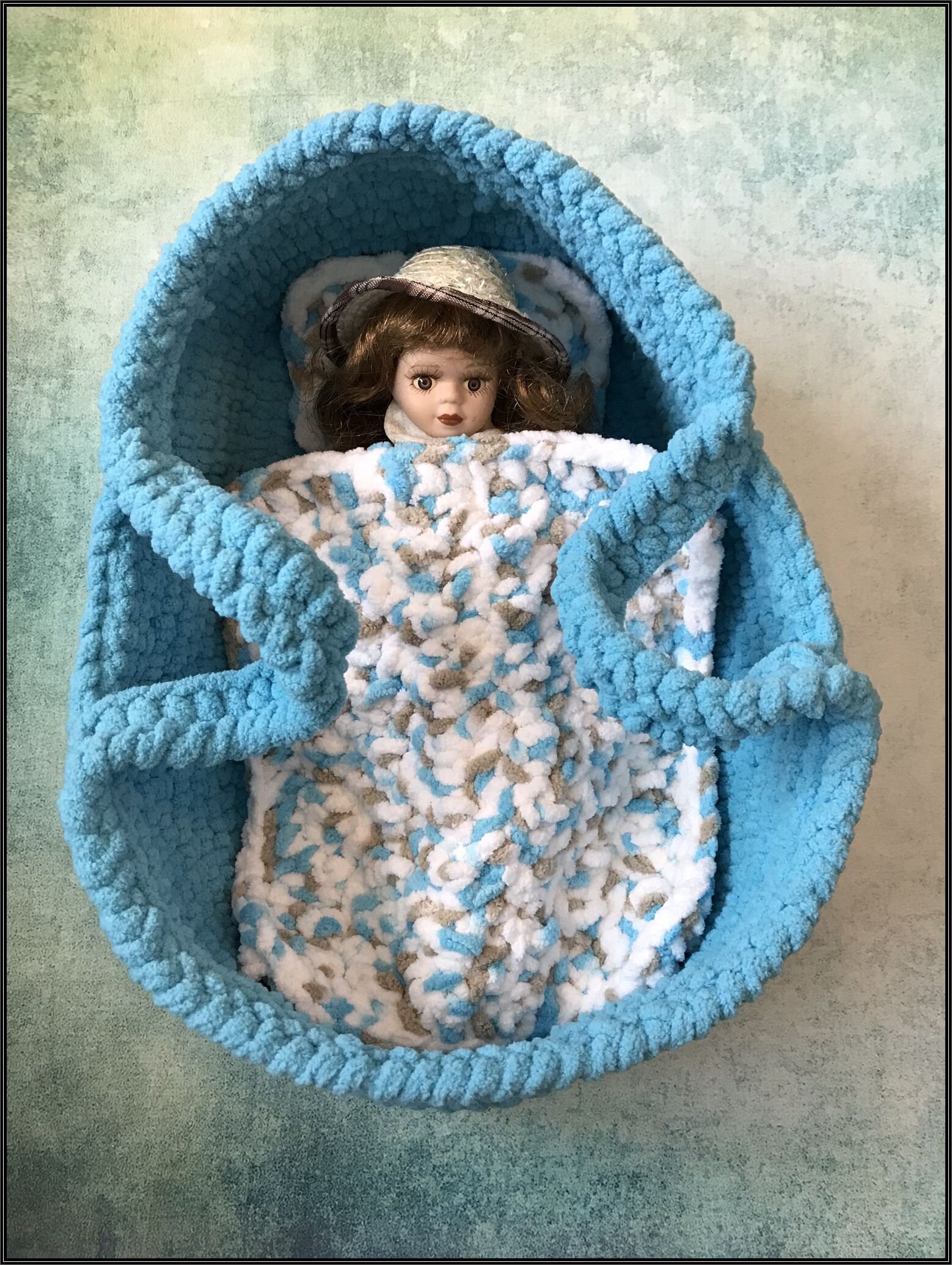 Crocheted Toy Doll Moses Basket Pattern Etsy
