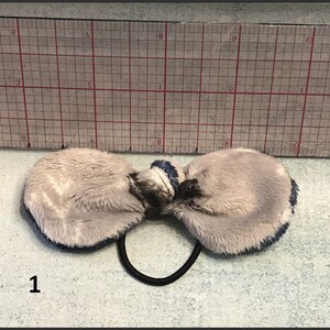 Minky Knot Hair Bow with elastic ! Grey and Navy Blue !!  Ready to ship !!