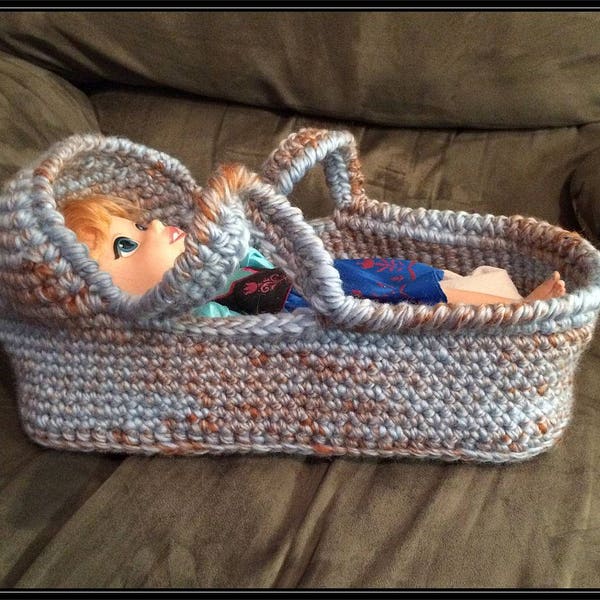 Crocheted Toy Doll Moses Basket Pattern !!