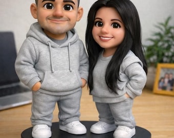 Custom Couple Caricature Statue – Personalized 3D Figurine from Photo